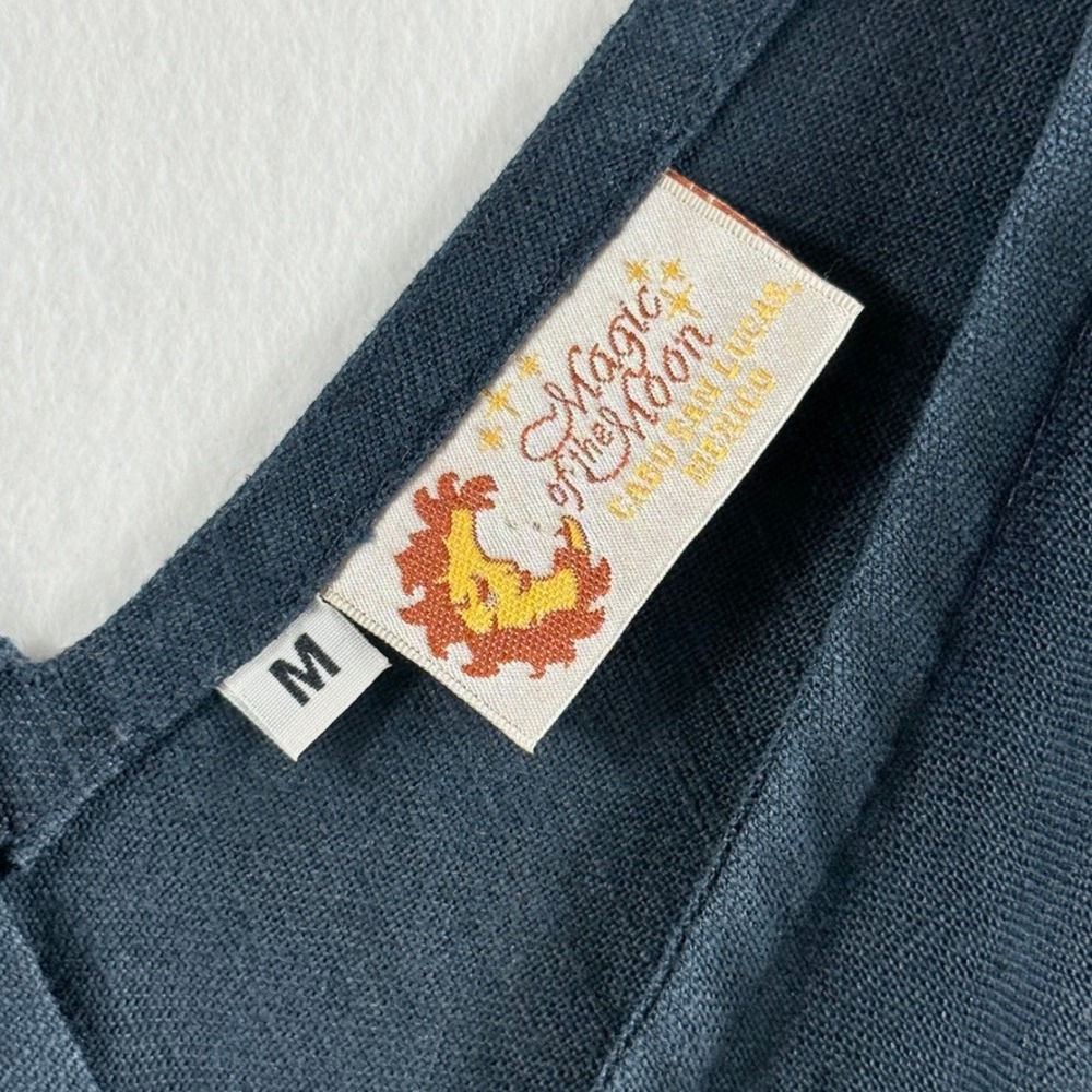 Magic of the Moon‎ Dress Womens Medium Blue Torn Raw Hem Lagenlook Artisan Artsy - Picture 12 of 12